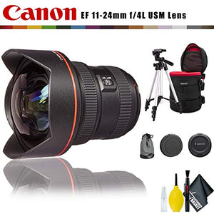 Canon EF 11-24mm f/4L USM Lens Intl Model with Lens Case, Tripod and Cleaning Kit