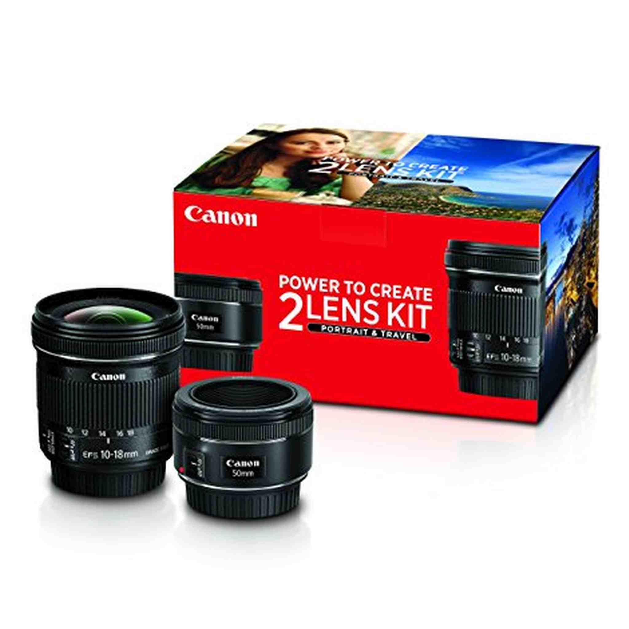 Canon Portrait and Travel Two Lens Kit with 50mm f/1.8 and 10-18mm Lenses - Used Canon