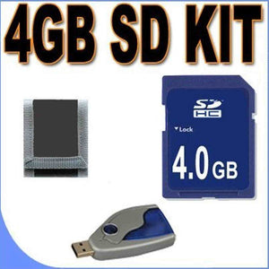 4GB SD/HC Secure Digital Memory Card + USB SD Card Reader for Creative Zen/Other SD Compatible MP3 Players - Accessory Bundle