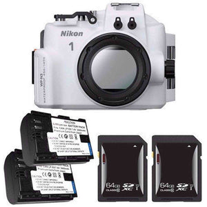Nikon WP-N3 Waterproof Housing for Nikon 1 J4 or S2 Camera and NIKKOR 11-27.5mm or 10-30mm Lens + EN-EL22 Battery + 64GB SDXC Card Saver Bundle