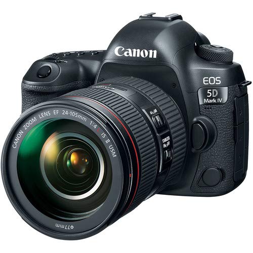 Canon EOS 5D Mark IV Digital SLR Camera with 24-105mm f/4L II Lens - Bundle with Microphone + Screen Protectors + LED Li