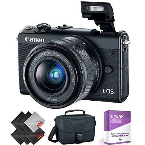 Canon EOS M100 Mirrorless Digital Camera with 15-45mm Lens (Black) + 1 Year Warranty