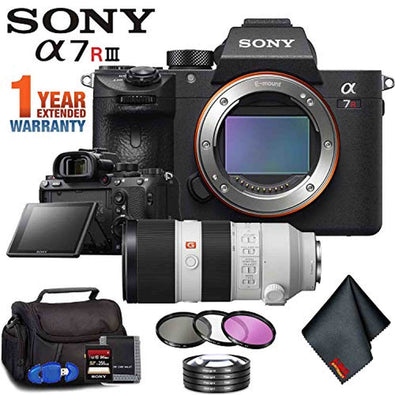 Sony Alpha a7R III Mirrorless Digital Camera Body Only + 70-200mm Lens + Filter Kit + Memory Card Kit + Carrying Case