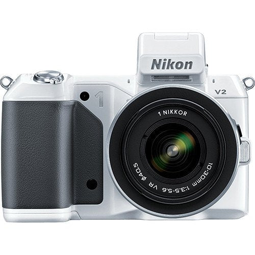 Nikon 1 V2 Mirrorless Digital Camera with 1 NIKKOR VR 10-30mm f/3.5-5.6 Lens Kit (White) 32GB Package