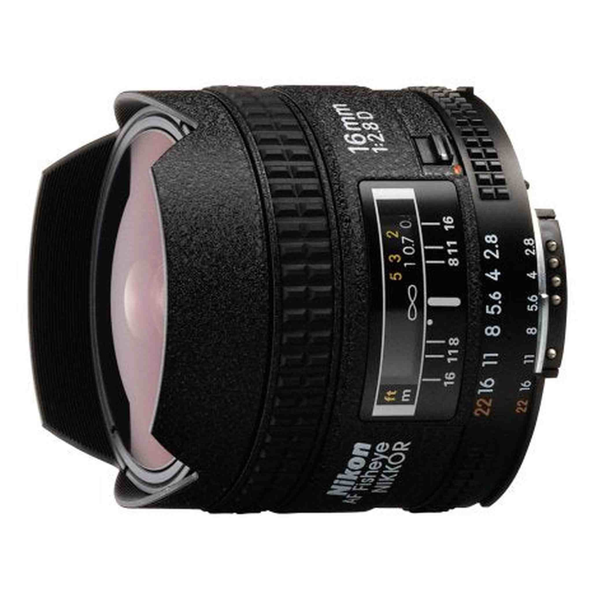 Nikon AF FX Fisheye-NIKKOR 16mm f/2.8D Fixed Lens with Auto Focus for Nikon DSLR Cameras - Used Nikon