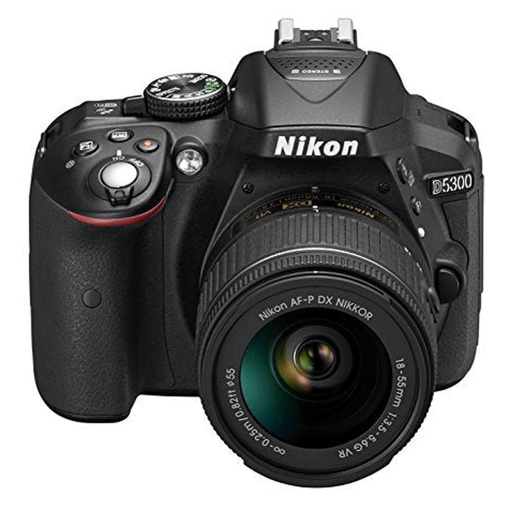 Nikon D5300 Digital SLR Camera - Black 24.2 MP, AF-P 18-55mm VR Lens Kit 3-Inch LCD Screen - International Version No - Used Nikon