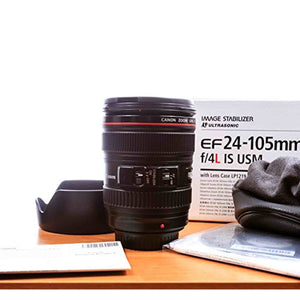 Canon EF 24-105mm f/4 L IS USM Lens for Canon EOS SLR Cameras - White Box Bulk Packaging - Used Canon