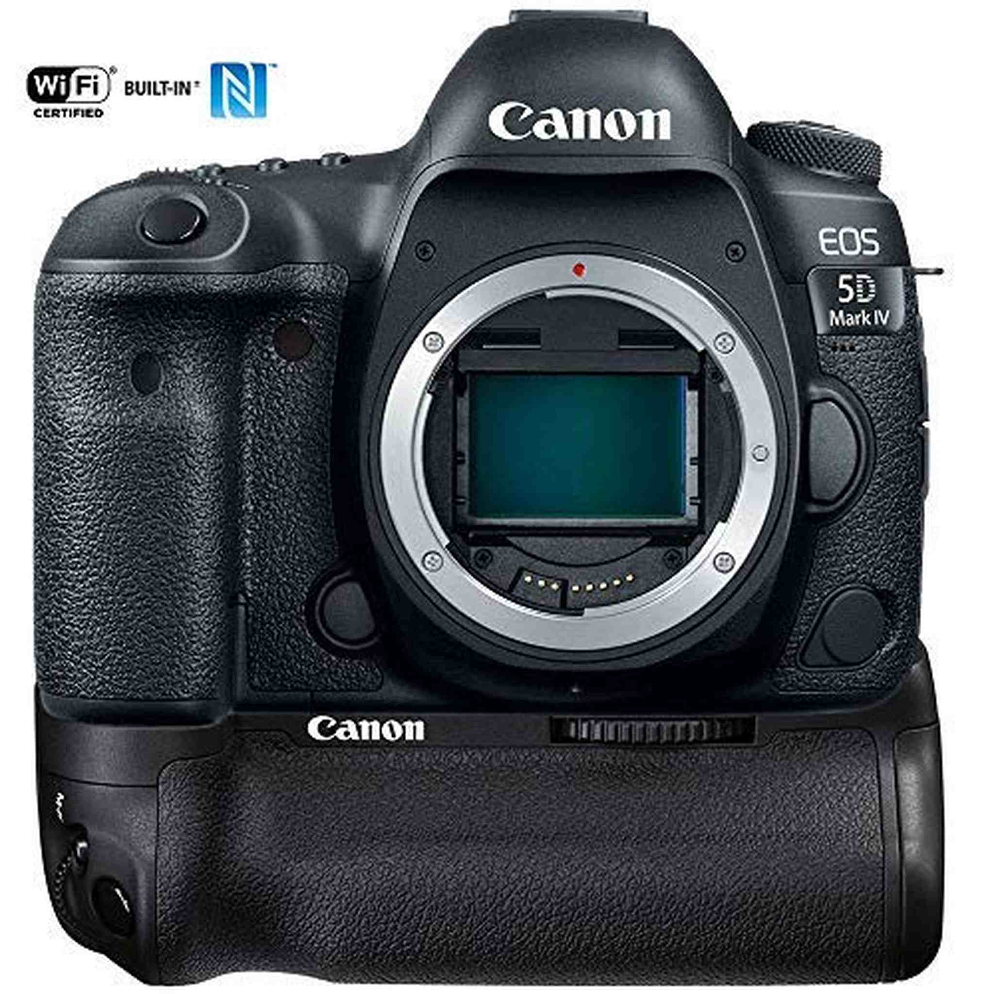 Canon EOS 5D Mark IV 30.4 MP Full Frame CMOS DSLR Camera Body Wi-Fi NFC 4K Video 1483C002 with BG-E20 Battery Grip Canon