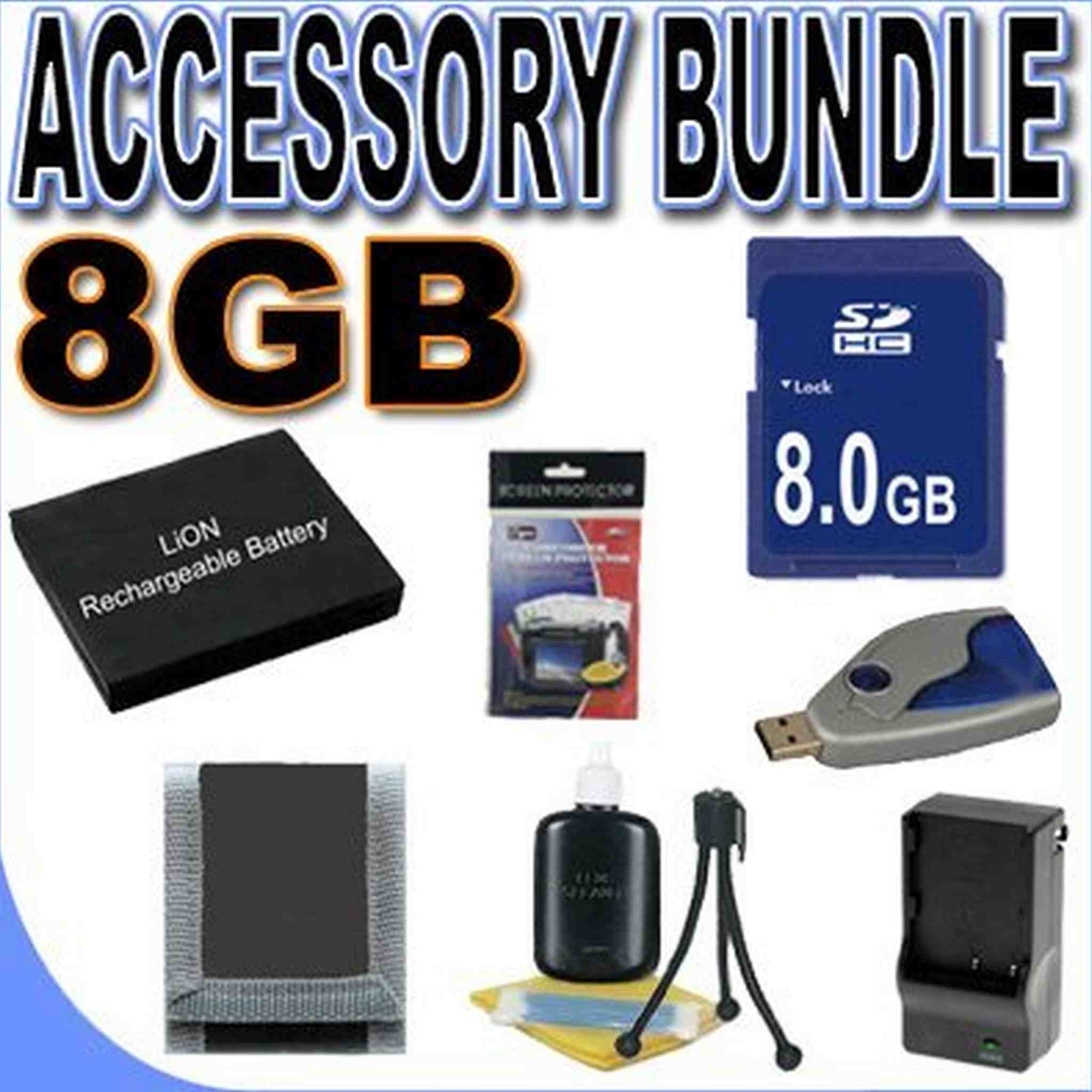 NB4L Lithium Ion Replacement Battery/Rapid Charger BigVALUEInc Accessory Saver 8GB SDHC Bundle for Canon Powershot Digital Cameras