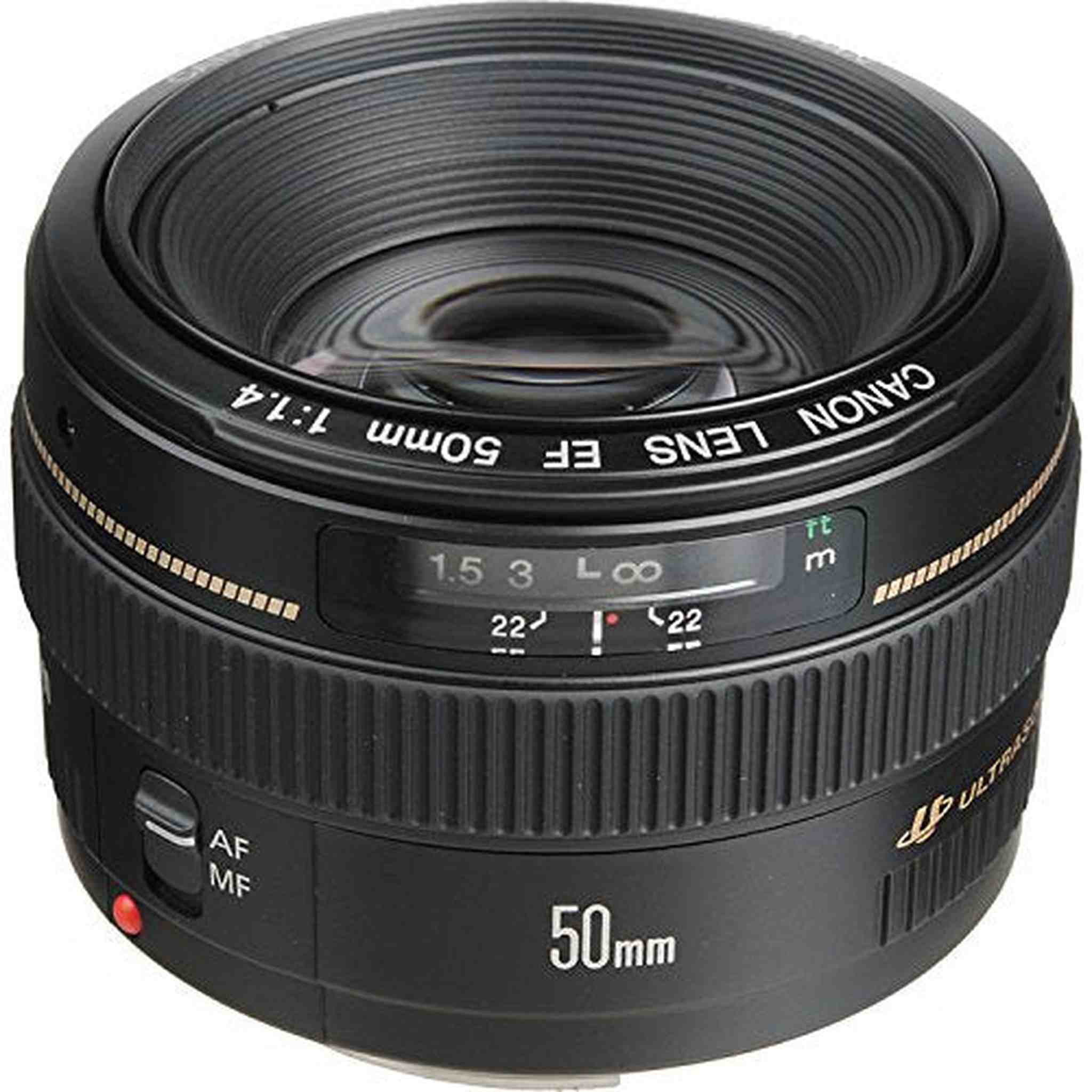 Canon EF 50mm f/1.4 USM Standard & Medium Telephoto Lens for Canon SLR Cameras - Fixed - Reconditioned Canon