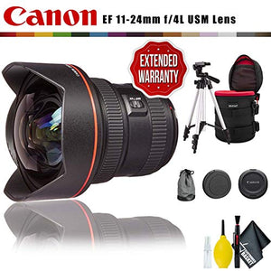 Canon EF 11-24mm f/4L USM Lens Intl Model with Lens Case, Tripod, Cleaning Kit and Extended Warranty