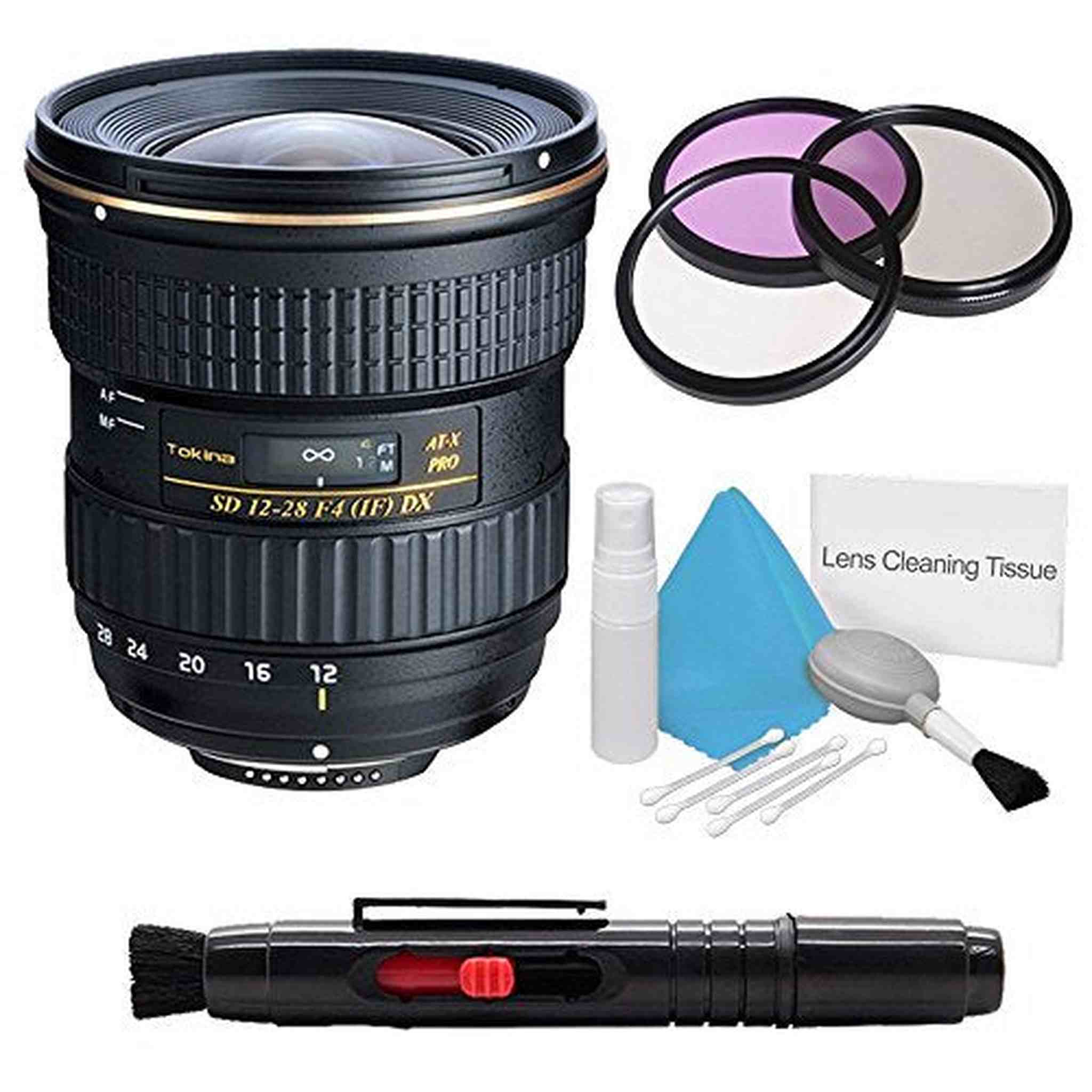 Tokina 12-28mm f/4.0 at-X Pro APS-C Lens for Canon International Model +Deluxe Cleaning Kit + Lens Cleaning Pen Bundle