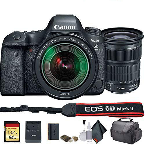 Canon EOS 6D Mark II DSLR Camera with 24-105mm f/3.5-5.6 Lens (International Model) (1897C021) - Starter Bundle