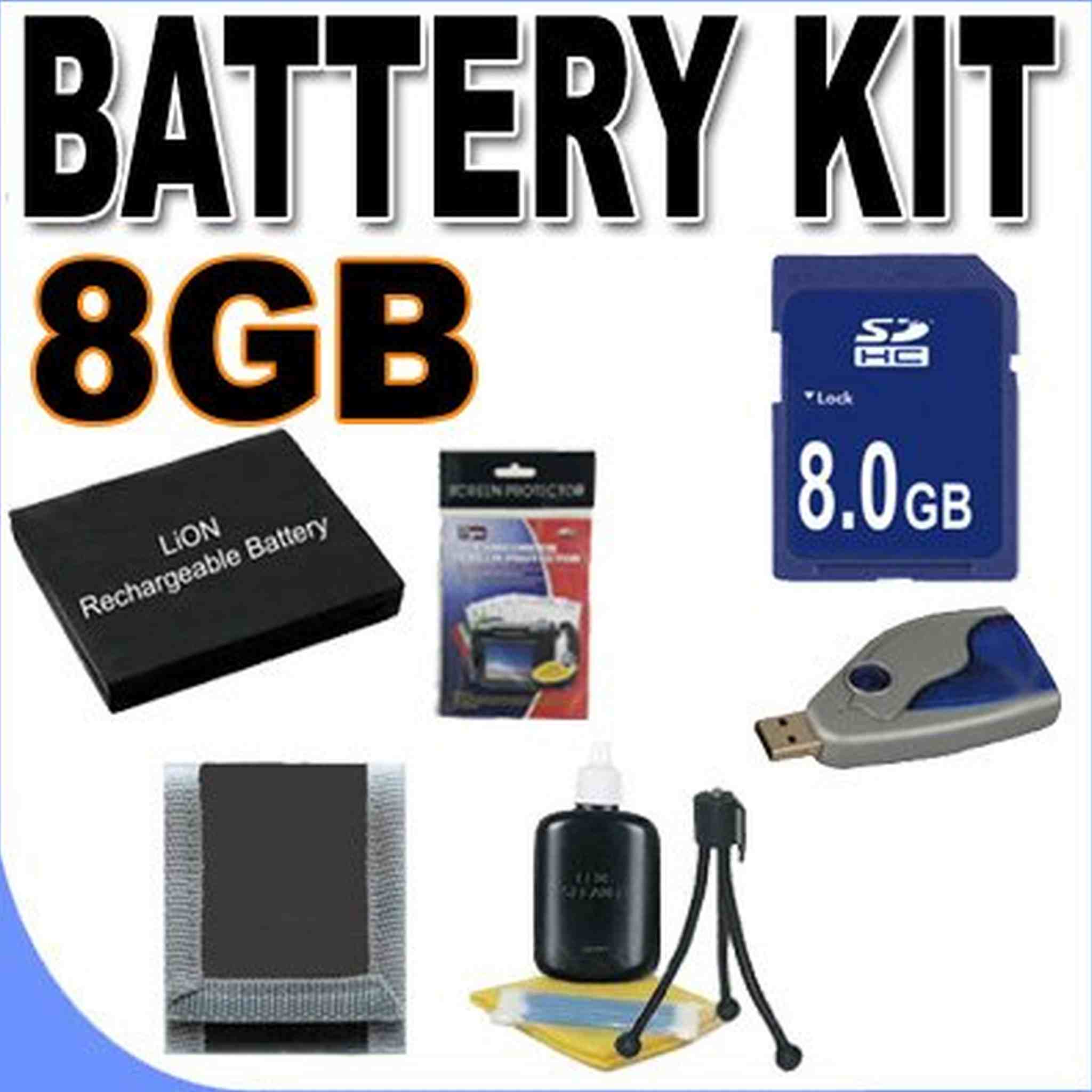 KLIC-7003 Lithium Ion Battery BigVALUEInc Accessory Saver 8GB Bundle for Kodak Easyshare Z950 Digital Camera BVI