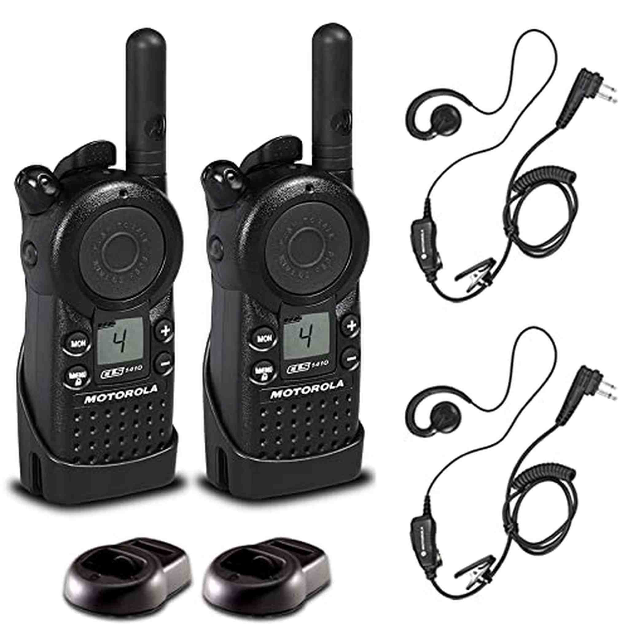 2 x Motorola CLS1410 UHF 1 W 4-Channel 2-Way Radio - 2 Pack With Mic Bundle Motorola Solutions