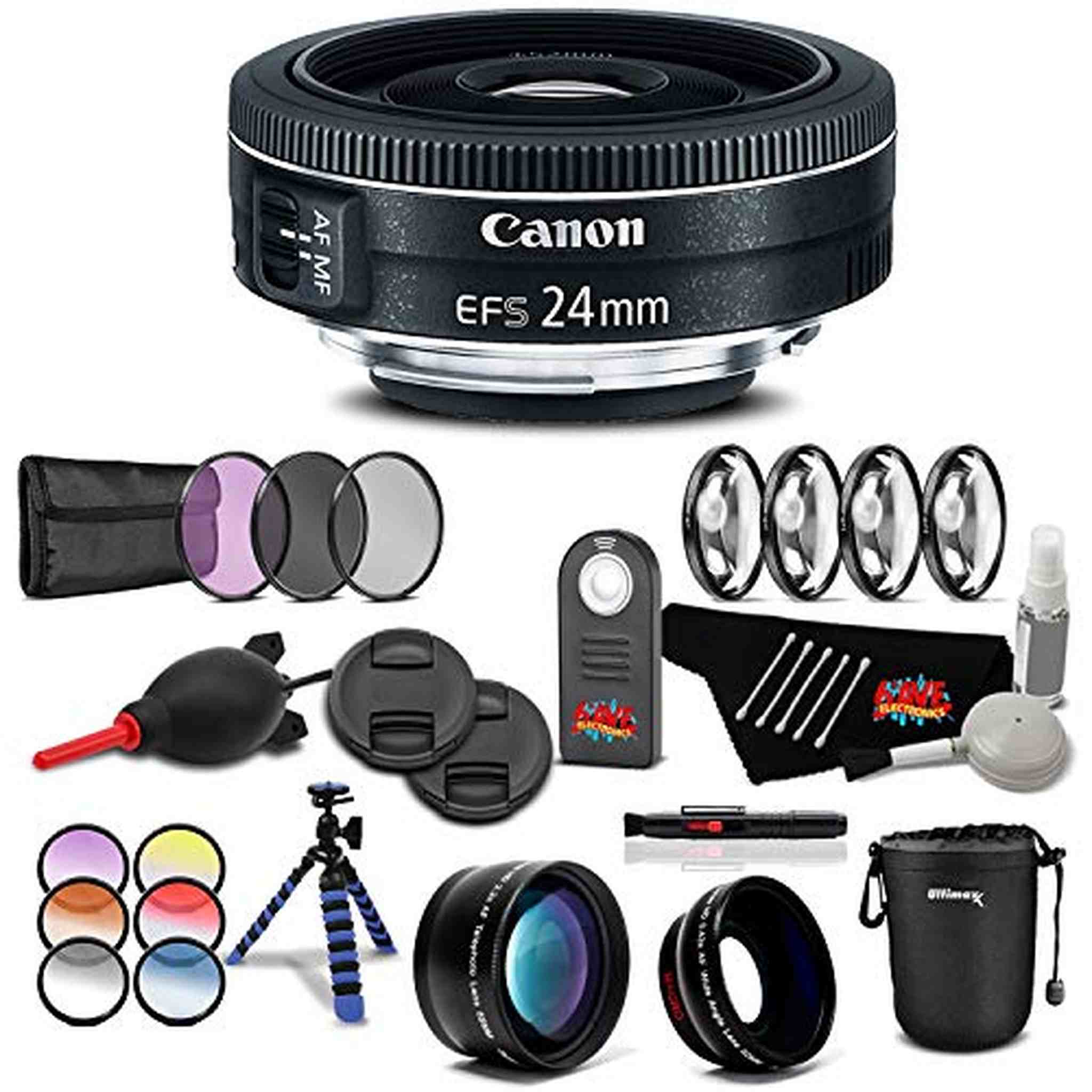 Canon EF-S 24mm f/2.8 STM Lens Professional Kit International Model Bundle Canon