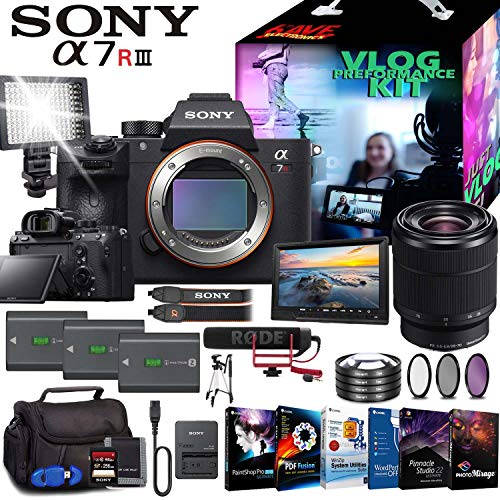 Sony Alpha a7R III Mirrorless Digital Camera with 28-70mm Lens Fully Loaded Vlogging Kit