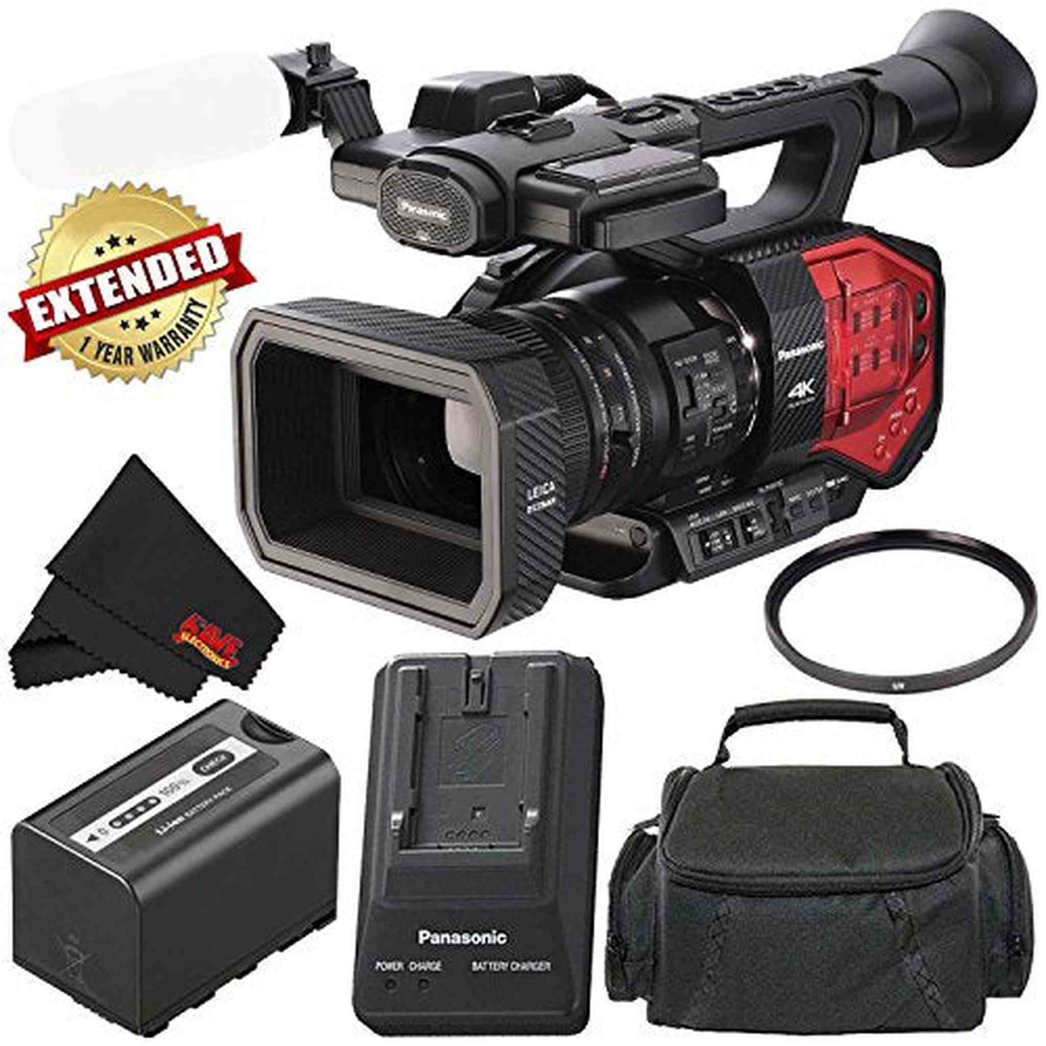 Panasonic AG-DVX200 4K Professional Camcorder with Four Thirds Sensor and Integrated 13x Leica Zoom Lens - Bronze Level Bundle Panasonic