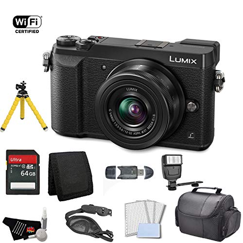 Panasonic Lumix DMC-GX85 4k Mirrorless Micro Four Thirds Digital Camera with 12-32mm Lens (Black) Bundle with 64GB Memor