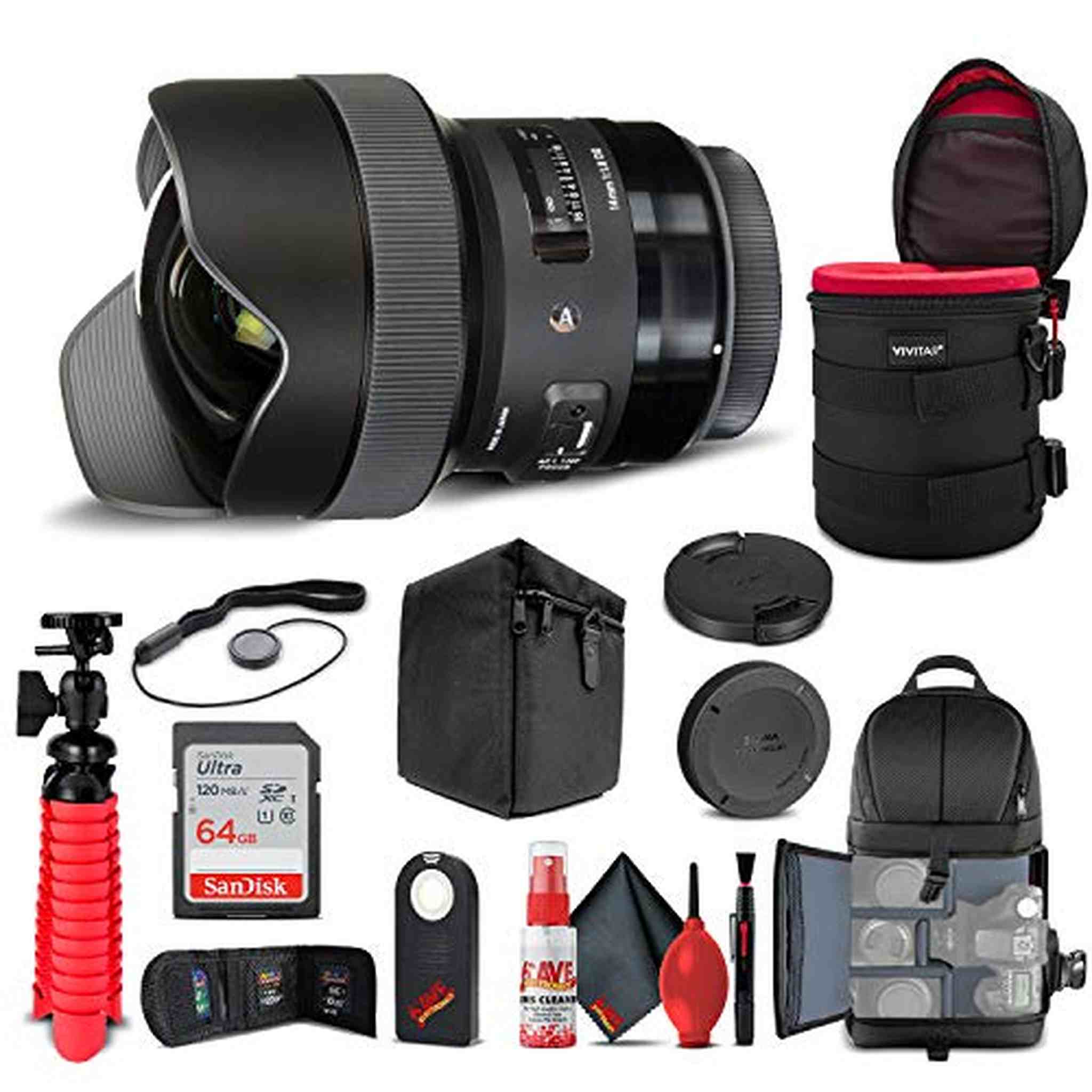 Sigma 14mm f/1.8 DG HSM Art Lens for Canon EF 450954 Bundle Sigma