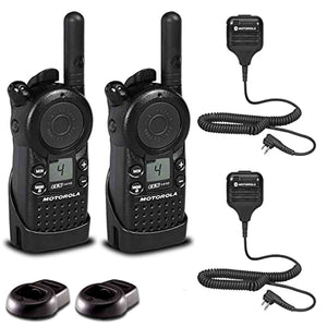 2 x Motorola CLS1410 UHF 1 W 4-Channel 2-Way Radio - 2 Pack With Mic Bundle Motorola Solutions