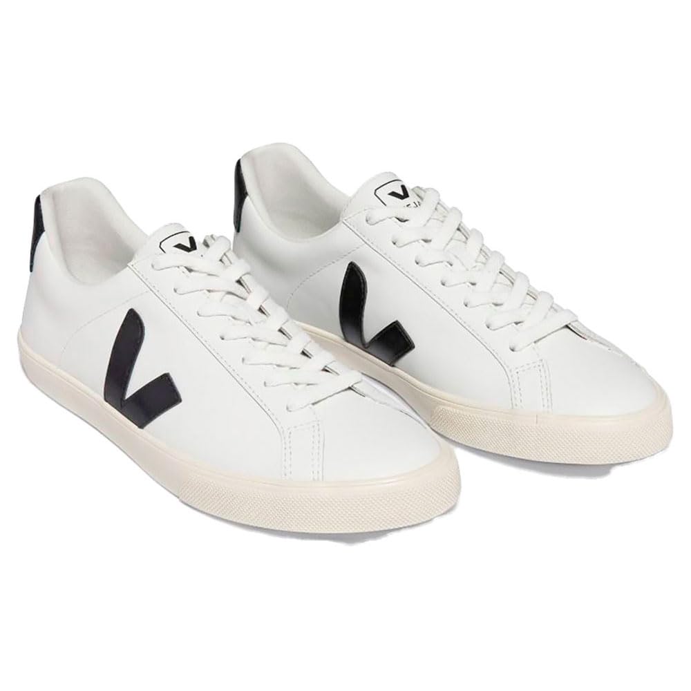Veja Women's Esplar Logo Sneakers, Extra White/Black, 5 Medium US