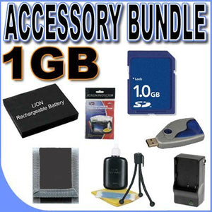 BigVALUEInc Accessory Saver 1GB NB-1L Lithium Ion Battery/Rapid External Charger Bundle for Canon Powershot Digital Cameras + MORE