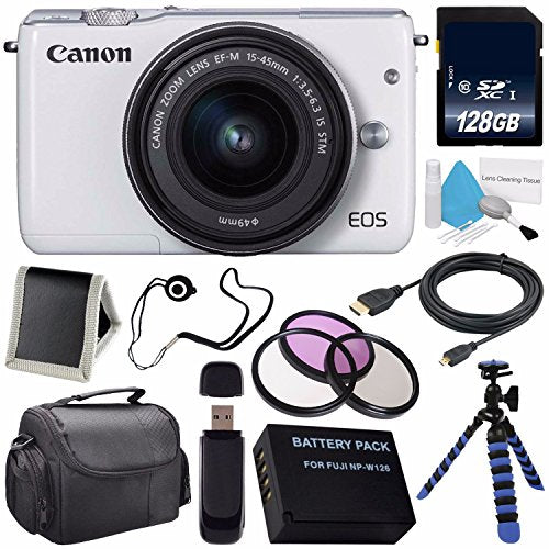Canon EOS M3 Mark III 24.2 Mp Mirrorless Camera w/ 15-45 STM Lens (International Model) (White) + LP-E17 Replacement Lit