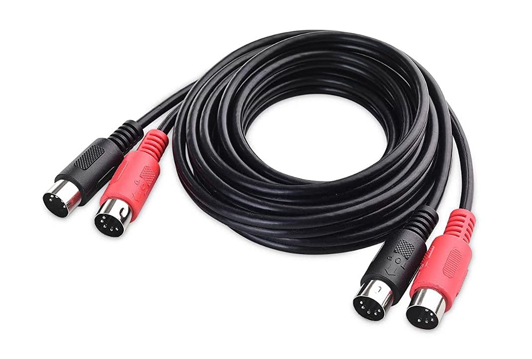 XPIX Dual MIDI Cable, Dual 5-pin DIN to Same, 3 M, Ideal for Live Stage and Studio Recording