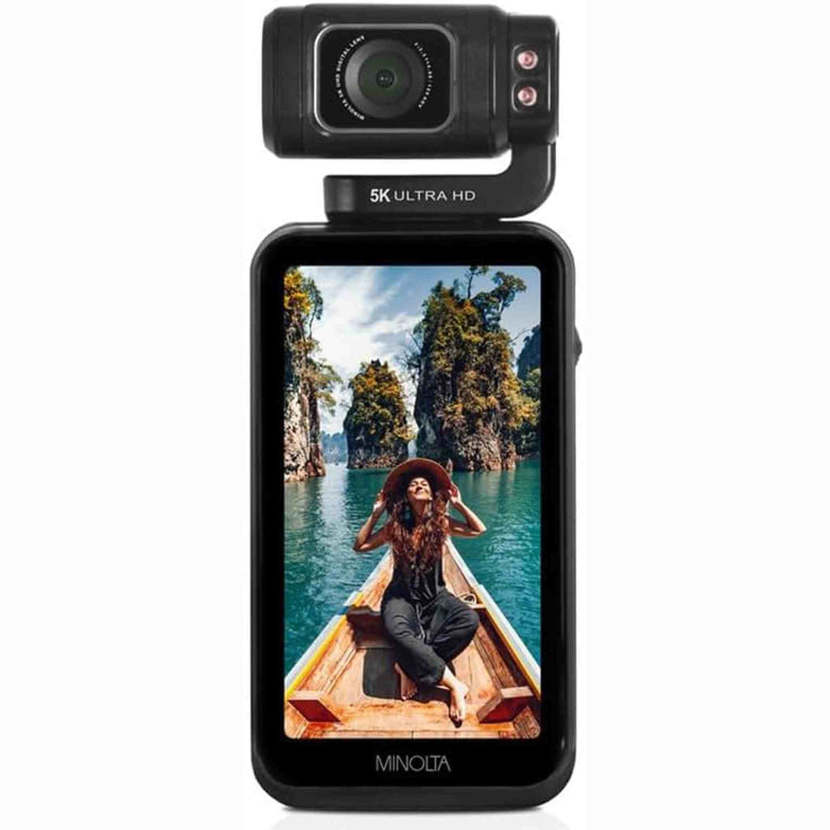 Minolta MN5KGP1 5K Ultra HD / 20 MP Handheld Pocket Camcorder w/Motorized Tilting Lens Head