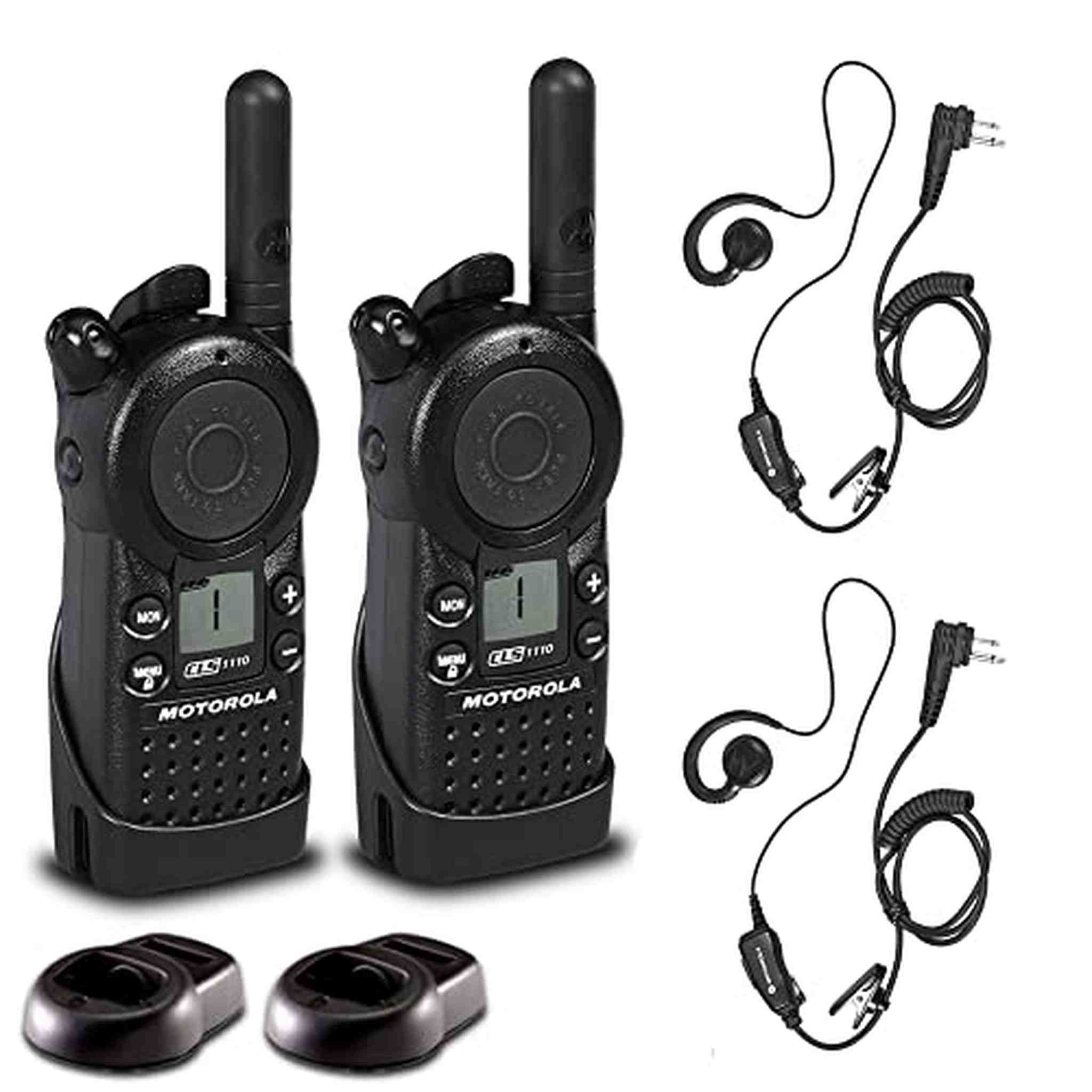 2 x Motorola CLS1110 UHF 1W 1-Channel 2-Way Radio - 2 Pack With Mic Bundle Motorola Solutions