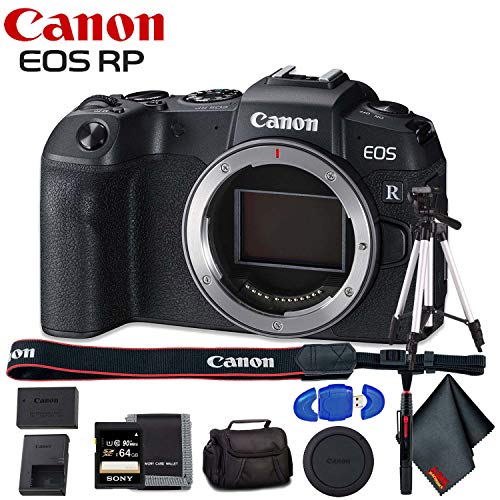 Canon EOS RP Mirrorless Digital Camera (Body Only) - Includes - Cleaning Kit, Memory Card Kit, Carrying Case Bundle