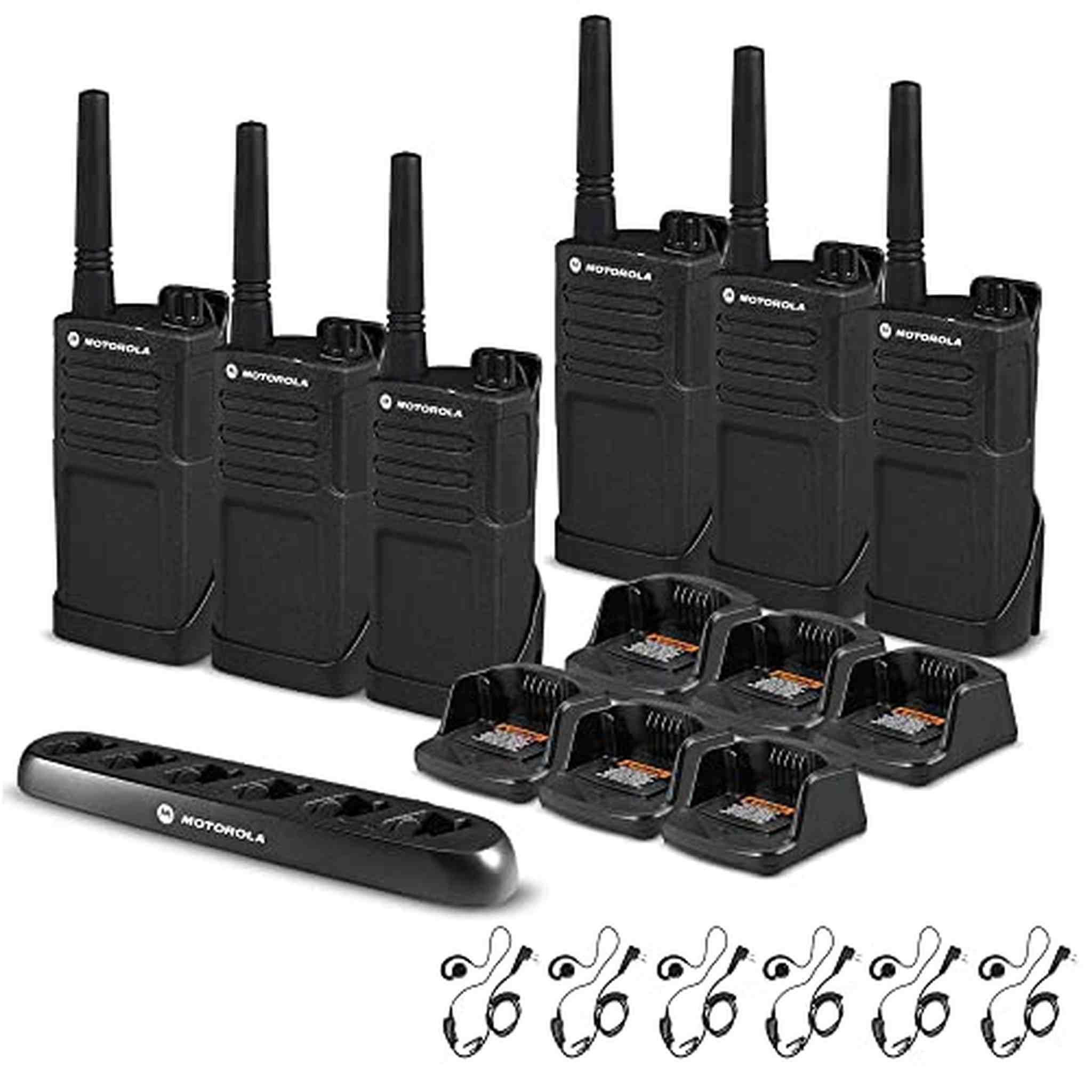 6 x Motorola RMM2050 On-Site 2-Way Radio RMM2050 - 6 Pack With Mics Bundle Motorola Solutions