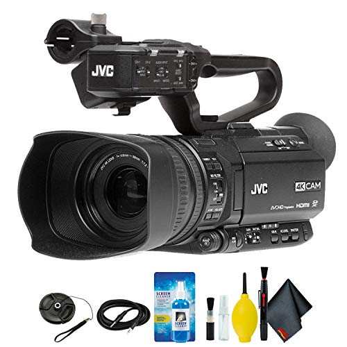 JVC GY-HM250 UHD 4K Streaming Camcorder with Built-in Lower-Thirds Graphics Camera Only Bundle Kit