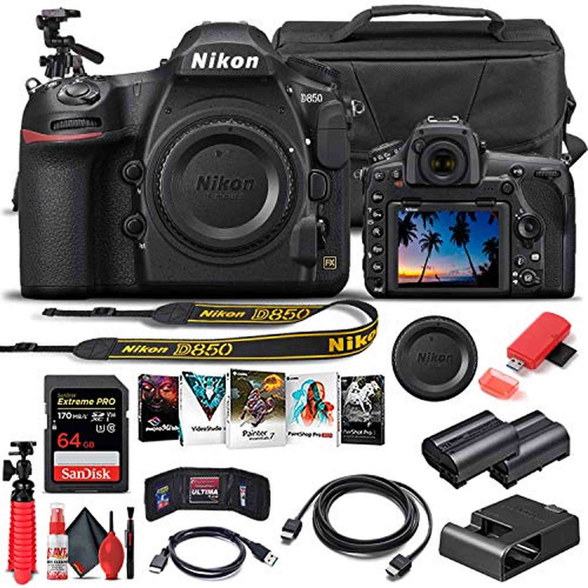 Nikon D850 DSLR Camera Body Only 1585 - Basic Bundle - Reconditioned Nikon