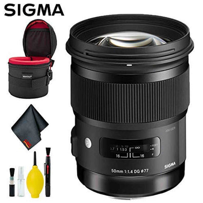 Sigma 50mm f/1.4 DG HSM Art Lens for Nikon F USA Deluxe Bundle