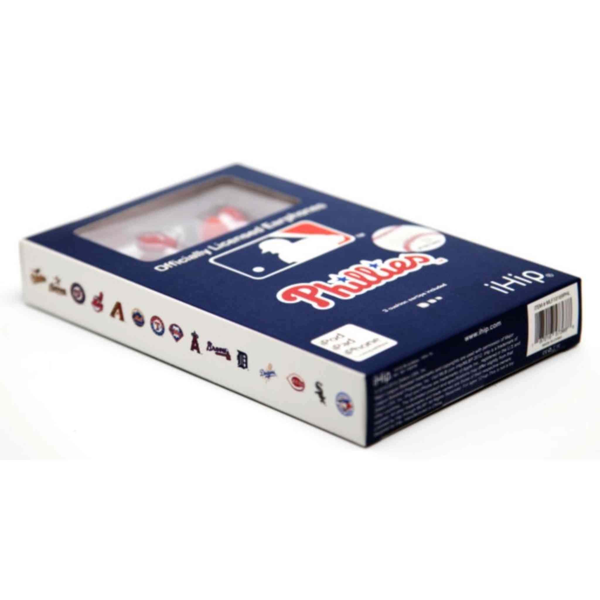 iHip MLF10169PHL MLB Philadelphia Phillies Printed Ear Buds, Blue/Red