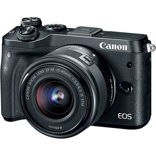 Canon EOS M6 Mirrorless Digital Camera with 15-45mm Lens Black Pro Bundle w/Bonus EF-M 11-22MM Lens - International Mo