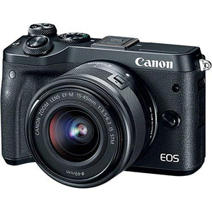 Canon EOS M6 Mirrorless Digital Camera with 15-45mm Lens Black Pro Bundle - International Model