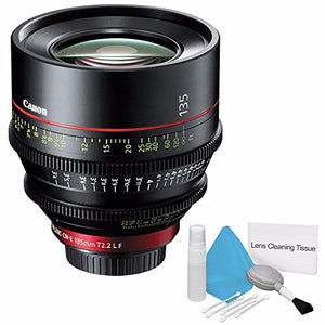 Canon CN-E 135mm T2.2 L F Cinema Prime Lens EF Mount International Model + Deluxe Cleaning Kit