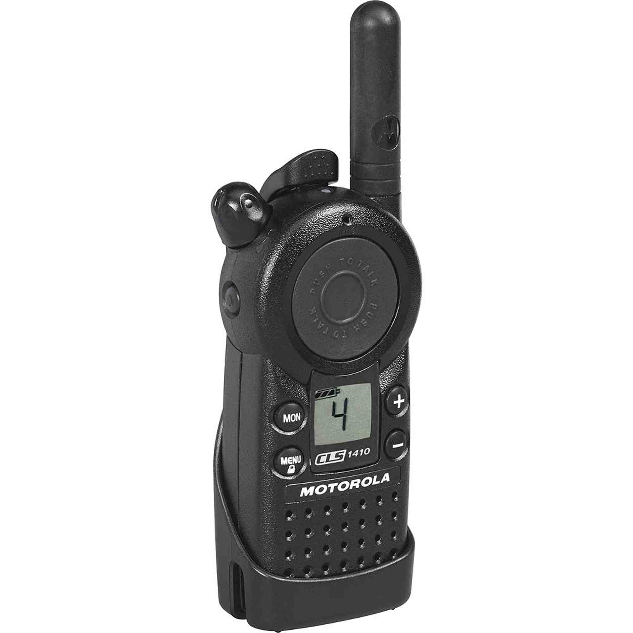 2 x Motorola CLS1410 UHF 1 W 4-Channel 2-Way Radio - 2 Pack With Mic Bundle