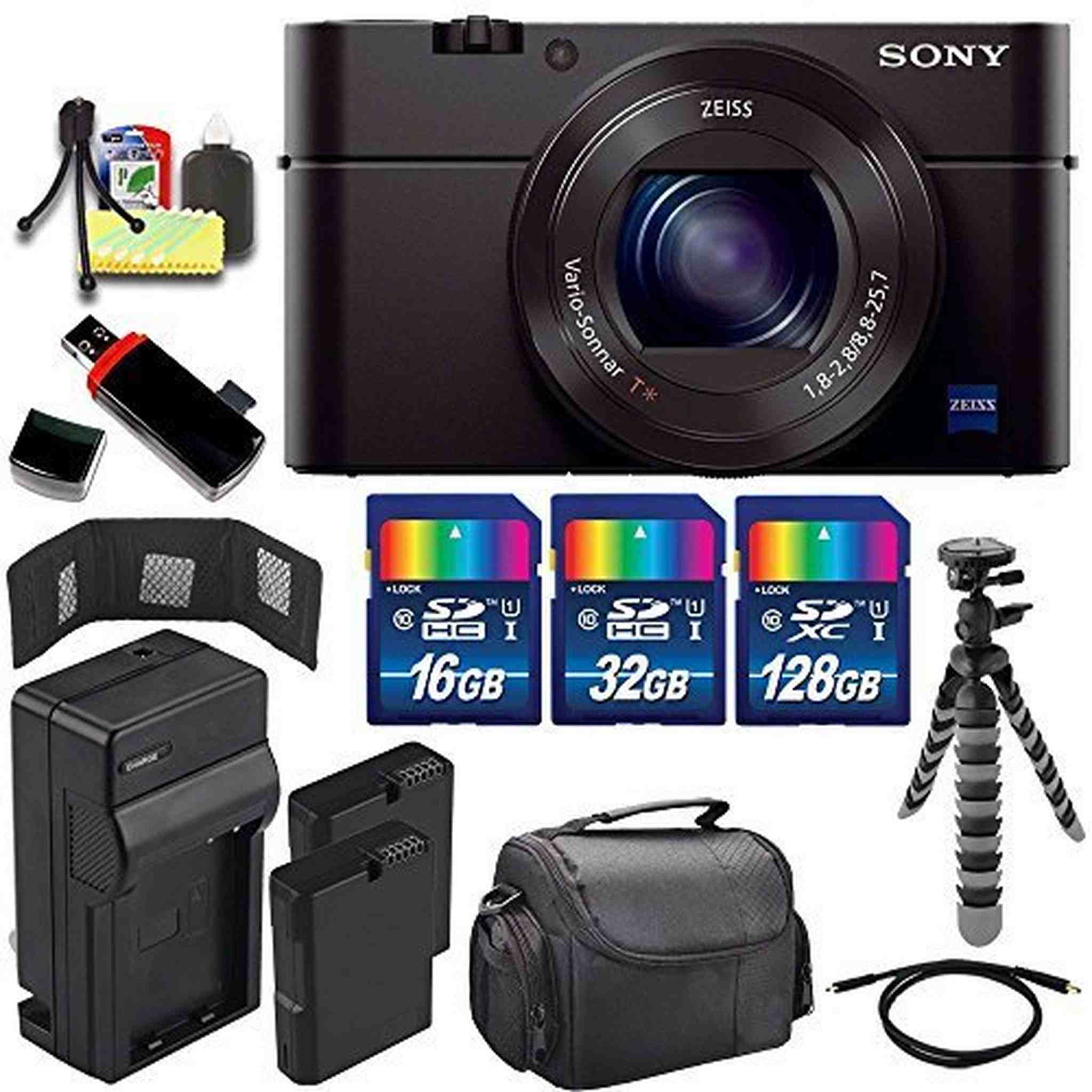 Sony Cyber-shot DSC-RX100M3 Digital Camera + Extra battery + Charger + 176GB Bundle 13 - International Version No Warra