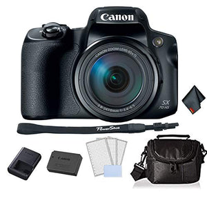 Canon PowerShot SX70 HS Digital Camera Bundle with Carrying Case + LCD Screen Protectors and More -International Version