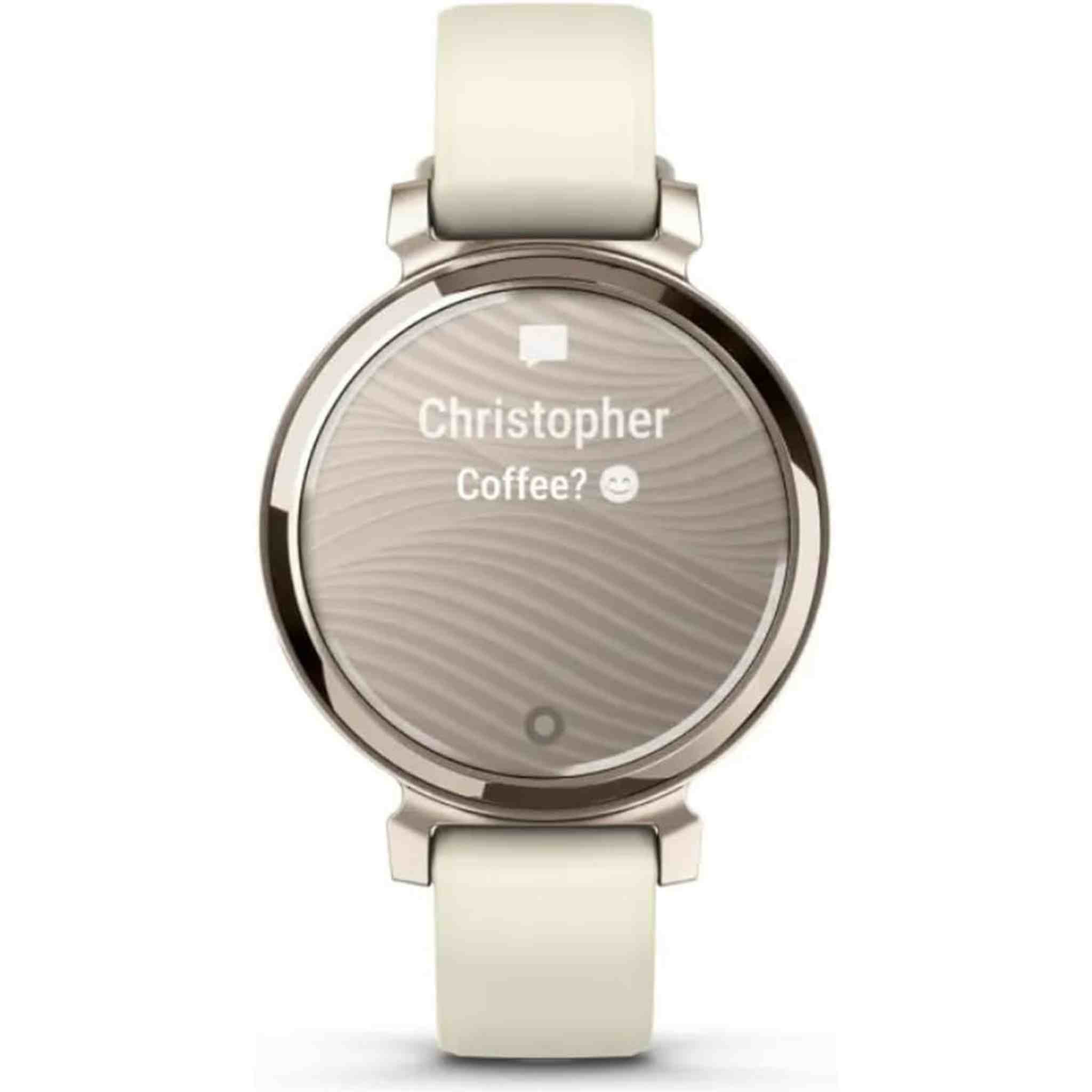 Garmin Lily 2, Small and Stylish Smartwatch, Hidden Display, Patterned Lens, Up to 5 Days Battery Life, Coconut