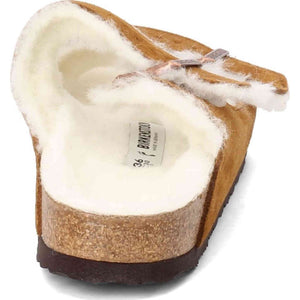 Birkenstock Women's Arizona Shearling Sandals, Mink, Tan, 5 Medium US