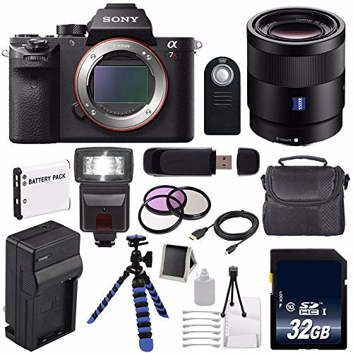 Sony Alpha a7R II Mirrorless Digital Camera (International Model) + Sony Sonnar T FE 55mm f/1.8 ZA Lens + 49mm 3 Piece Advanced Bundle