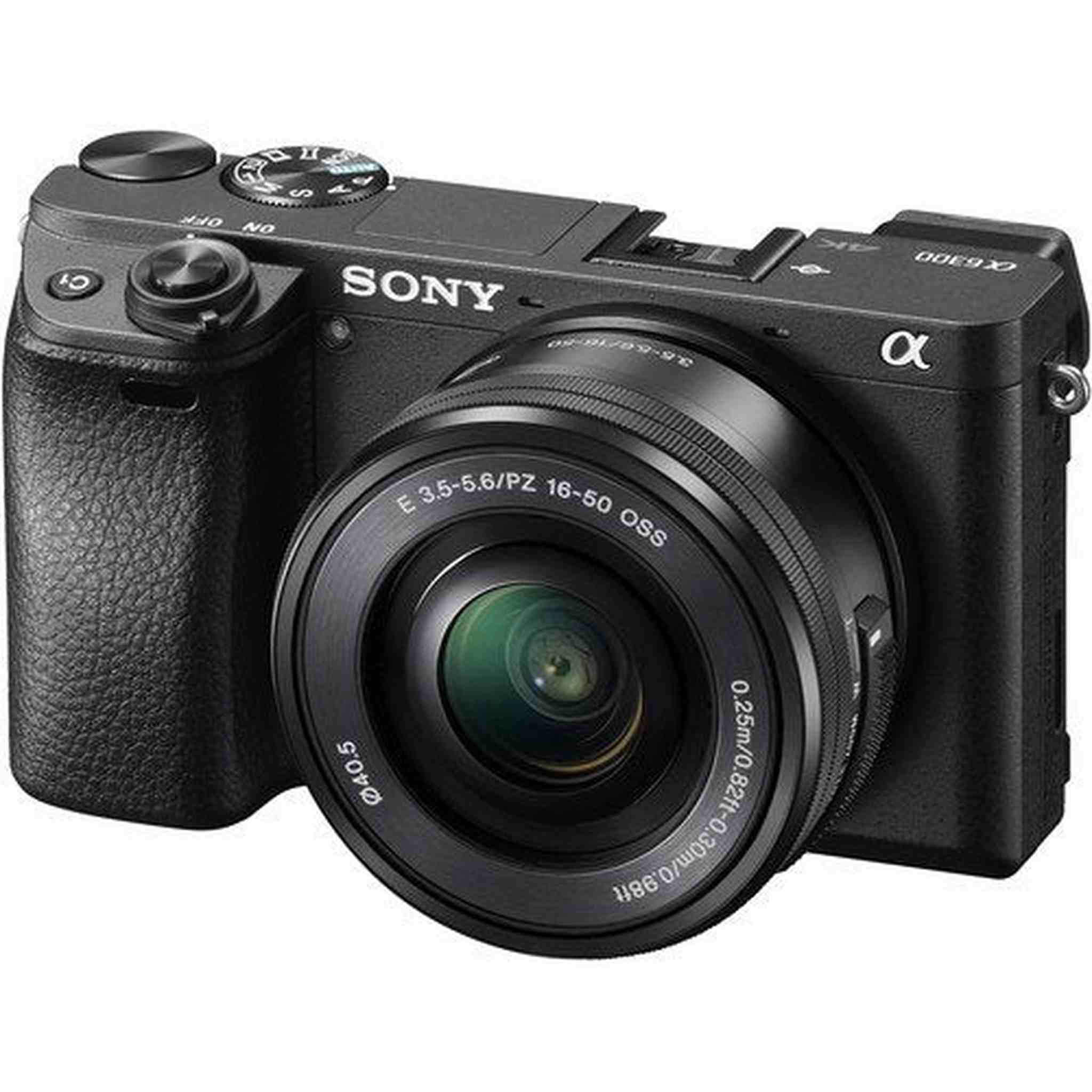 Sony Alpha a6300 Mirrorless Camera W/ 16-50mm Lens Black ILCE6300L/B W/Soft Bag, Zhiyun-Tech WEEBILL Stabilizer, 2X Extr - Used Sony