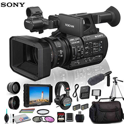 Sony PXW-Z190V 4K XDCAM Camcorder With Tripod, Padded Case, Sony Headphones External 4K Monitor and More Advanced Plus Bundle