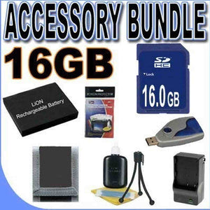 BigVALUEInc Saver Accessory Bundle - Replacement Lithium Ion Battery for Pentax Optio W60 and M50 PLUS 16GB SD Secure Digital Memory Card - + MORE!
