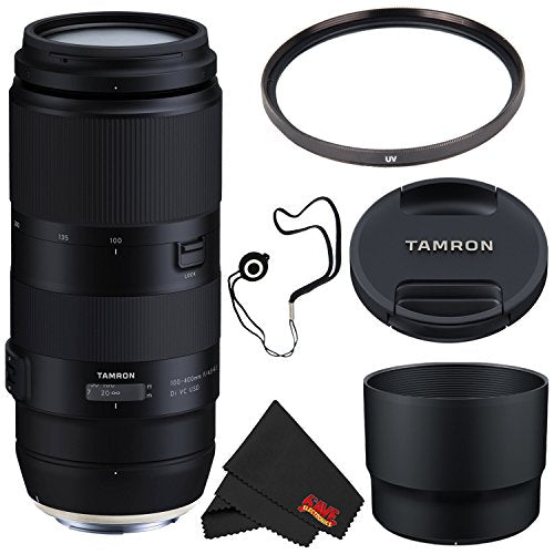 Tamron 100-400mm f/4.5-6.3 Di VC USD Lens Canon EF AFA035C-700 (International Model) + 67mm UV Filter + Lens Cap Keeper